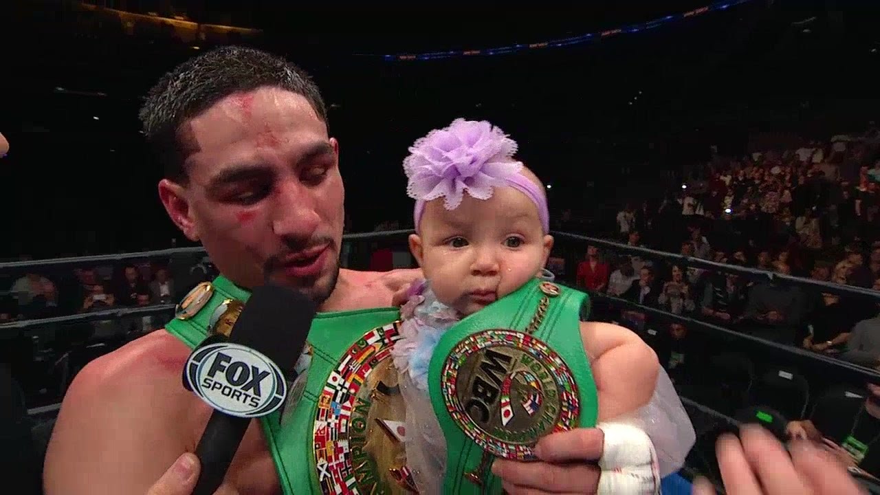 Danny Garcia wins WBC welterweight belt, celebrates with daughter
