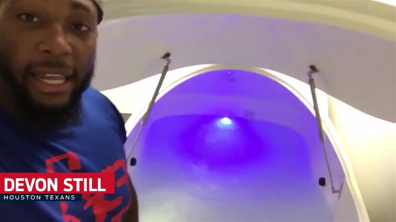 Devon Still gets in the pool tank after a long day at practice – PROcast