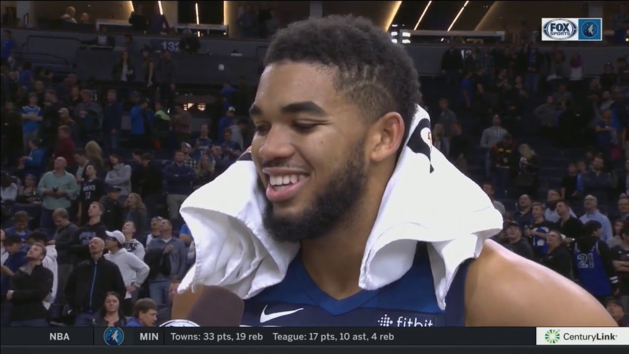 Karl-Anthony Towns following his big performance in the Timberwolves win over the Thunder
