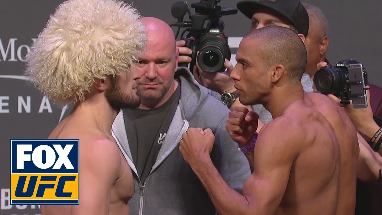 Khabib Nurmagomedov vs Edson Barboza faceoff | WEIGH-IN |