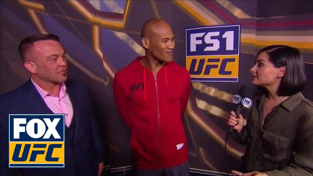 Jacare Souza talks with Megan Olivi at weigh-in | INTERVIEW