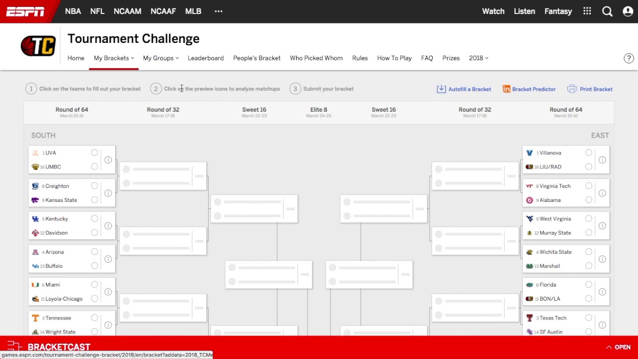 How to create a group ESPN NCAA March