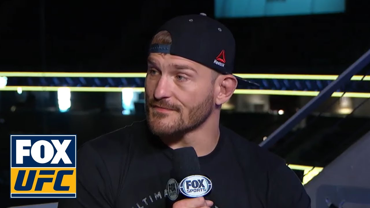 Stipe Miocic at the desk with Karyn Bryant and the guys |