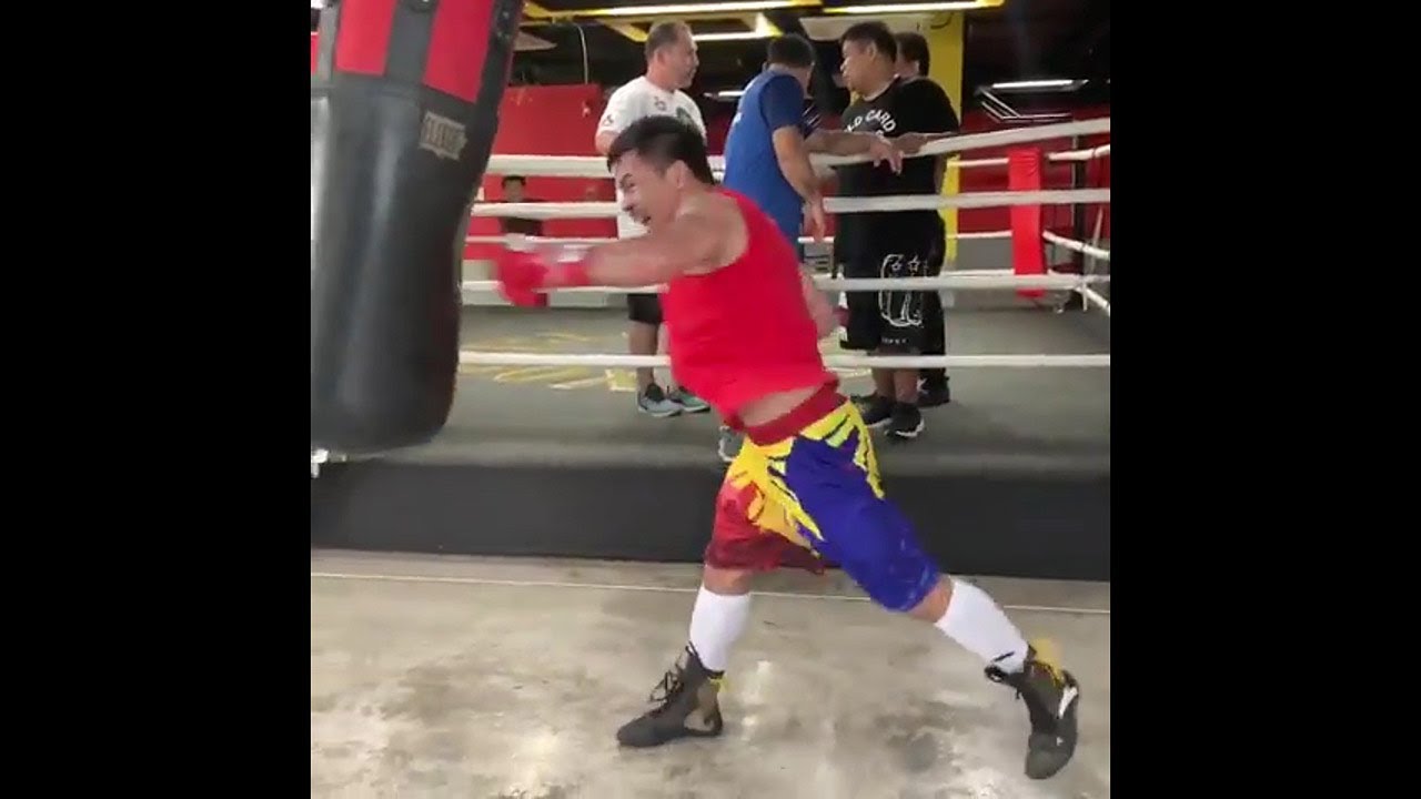 HEAVY BAG COMPARISON – MANNY PACQUIAO & KEITH THURMAN TRAINING FOR FIGHT; LANDING COMBOS IN WORKOUT