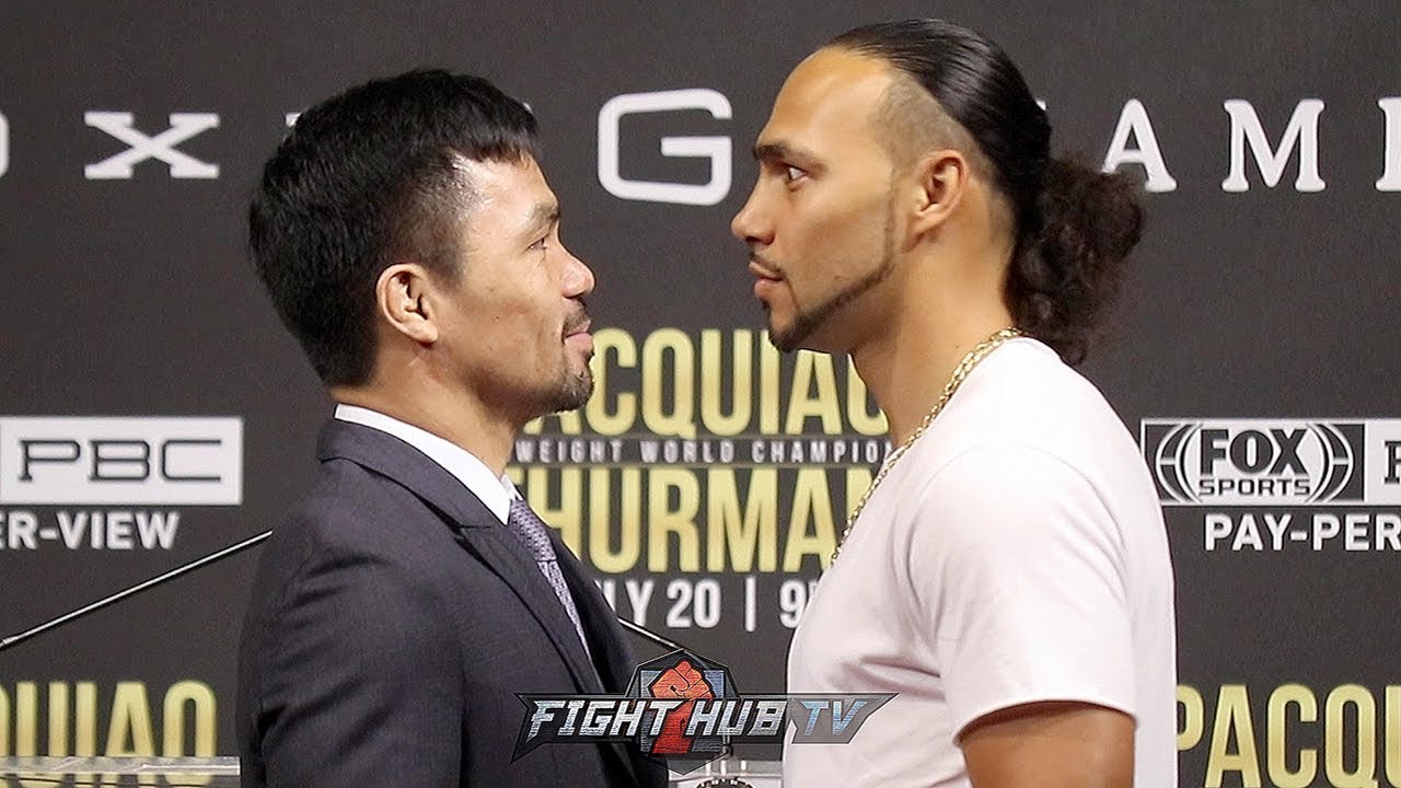 MANNY PACQUIAO AND KEITH THURMAN COME FACE TO FACE FOR THE FIRST TIME IN NEW YORK – FULL FACE OFF