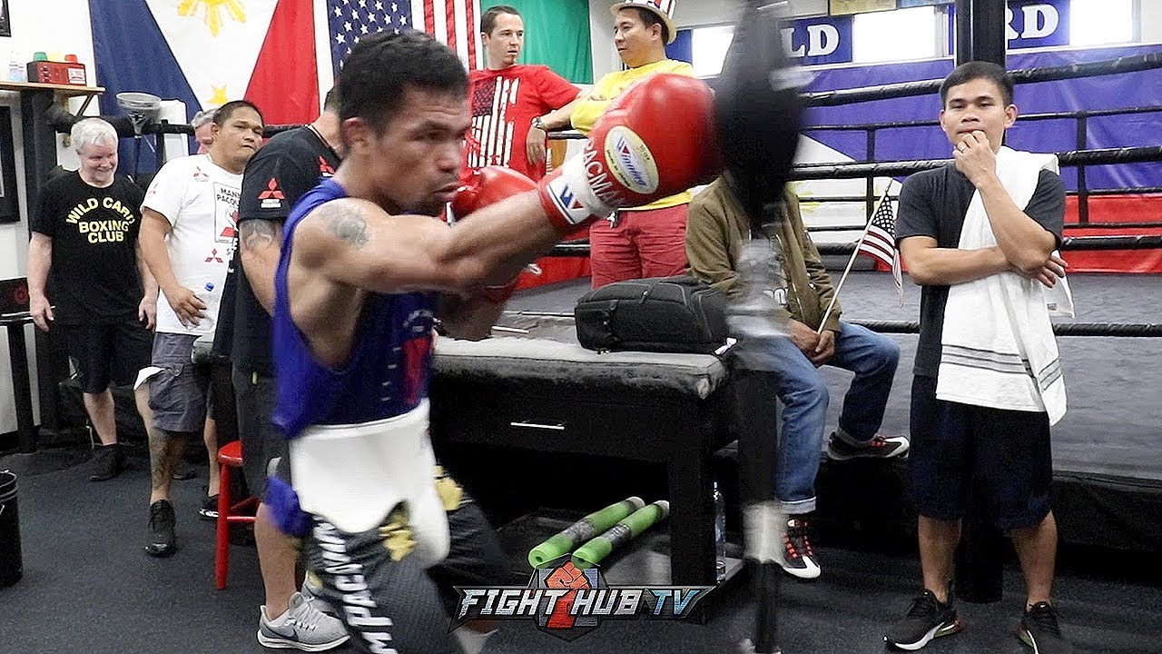 A SNEAK PEAK OF MANNY PACQUIAO’S WORKOUT FOR KEITH THURMAN FIGHT