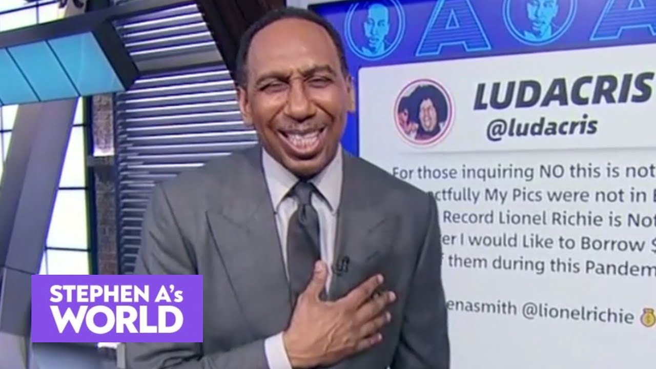 Stephen A. reacts to Ludacris Kendrick Perkins roasting his college hoops pic