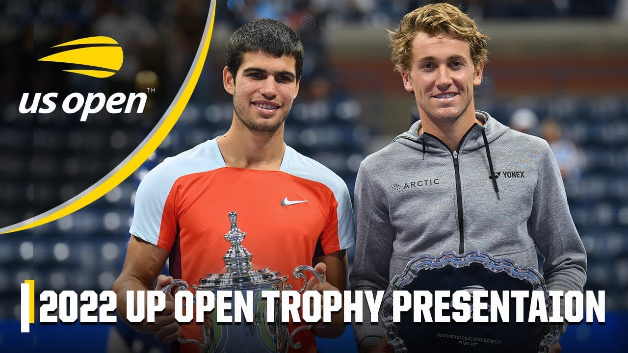 Carlos Alcaraz Casper Ruud honored in 2022 US Open Trophy Presentation [FULL]