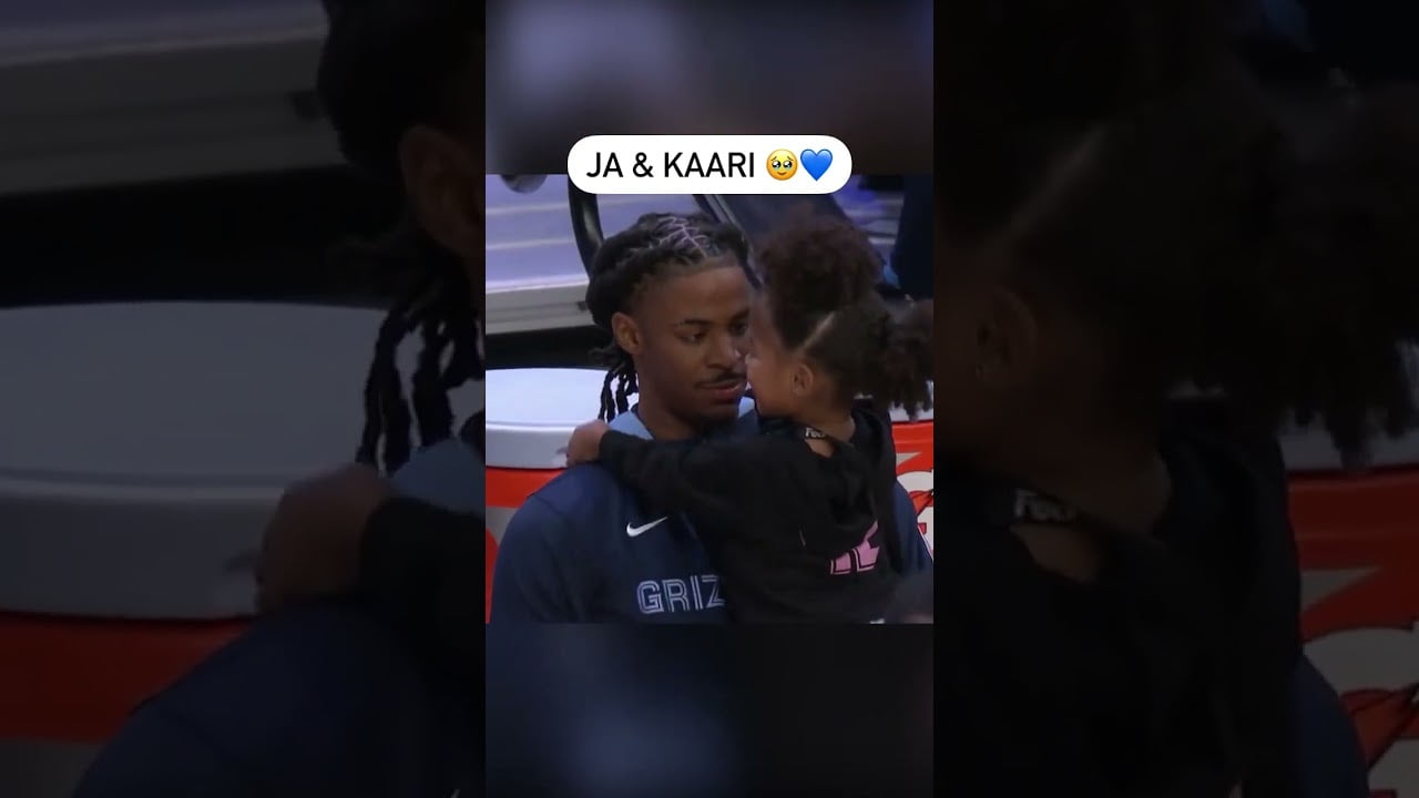 Ja and his daughter Kaari before tip-off 🥺
