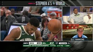 Stephen A. debates Eli Manning on whether Giannis or KD is better 🔥 | NBA in