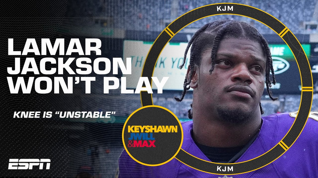 Lamar Jackson won’t play in the Ravens’ playoff game, saying his knee ‘remains