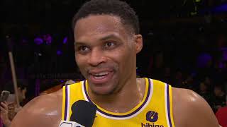 My kids better be asleep – Russell Westbrook after a Lakers win 🤣 | NBA on