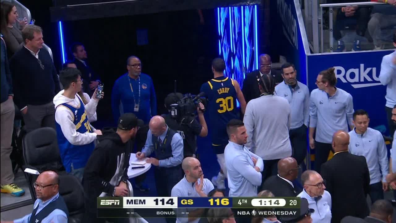 Steph Curry ejected for throwing mouth piece in final 75 seconds of