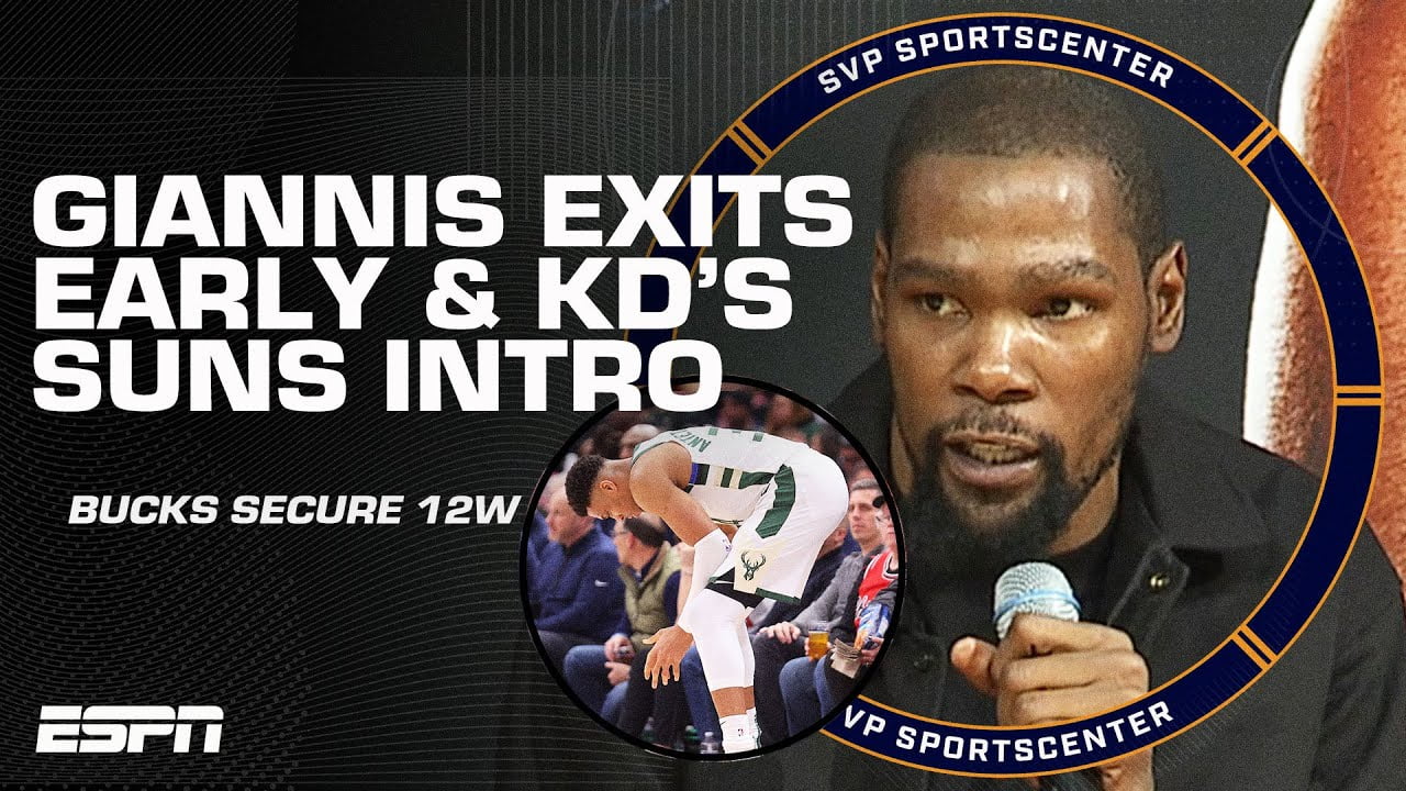 Bucks win 12th-straight despite Giannis’ wrist injury KD introduced in