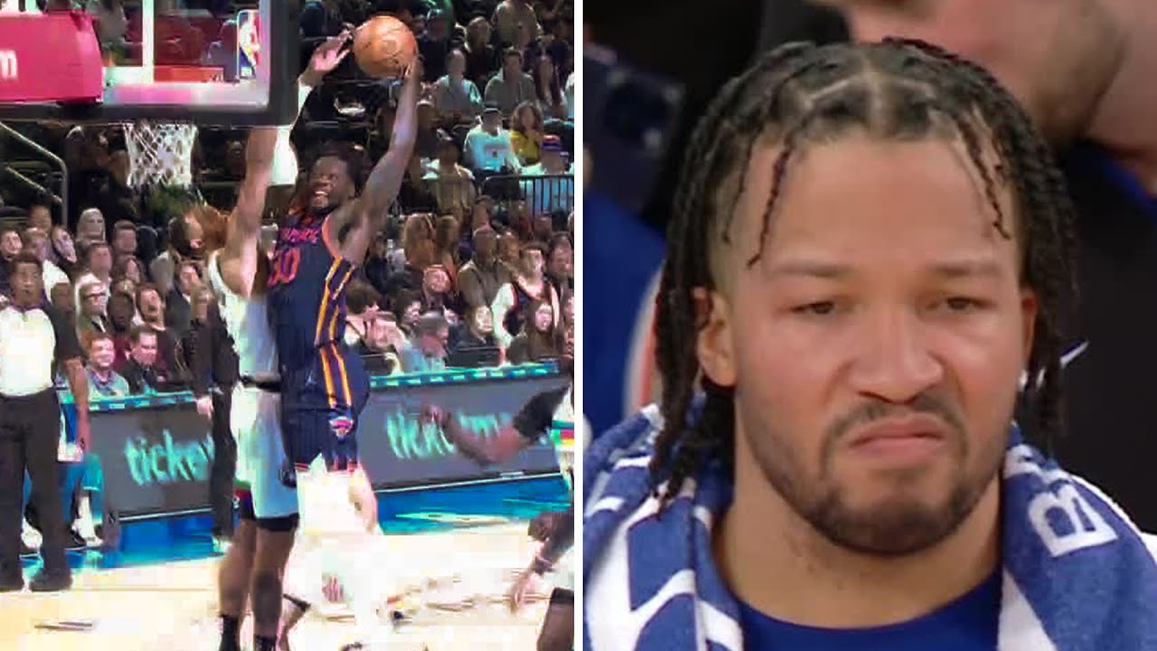 Julius Randle’s POWERFUL slam has Jalen Brunson mean mugging ???? | NBA on ESPN