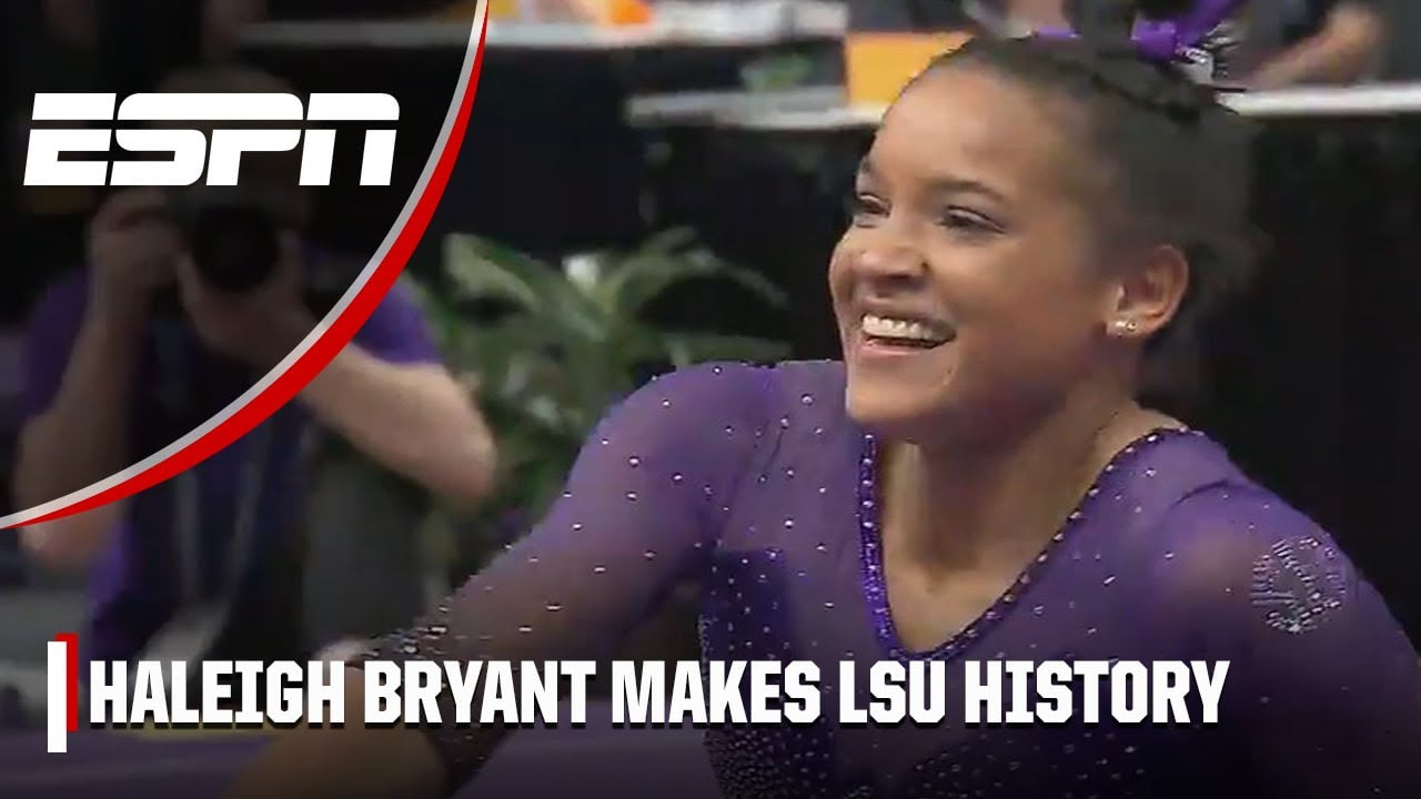 LSU’s Haleigh Bryant records THREE PERFECT 10s to make history | ESPN