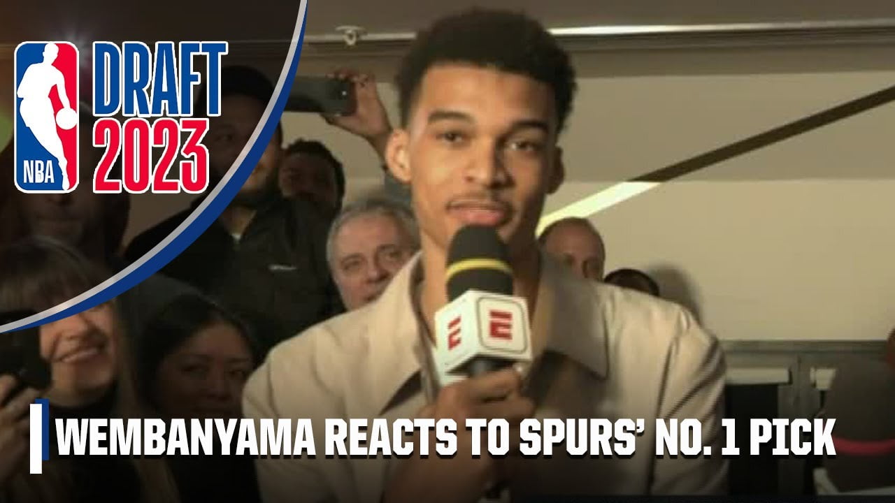 Victor Wembanyama reacts to the Spurs landing the No. 1 pick in the NBA Draft |