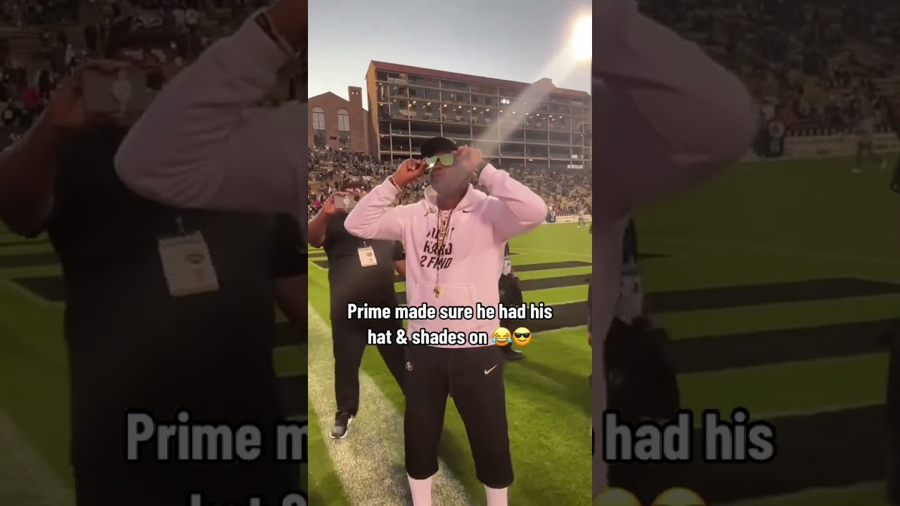 Coach Prime made sure to have his hat glasses on 🔥 shorts