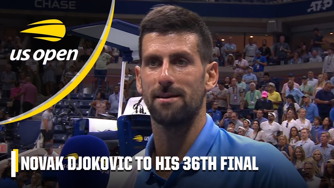 Novak Djokovic’s reaction to advancing to his 36th Major Final after defeating