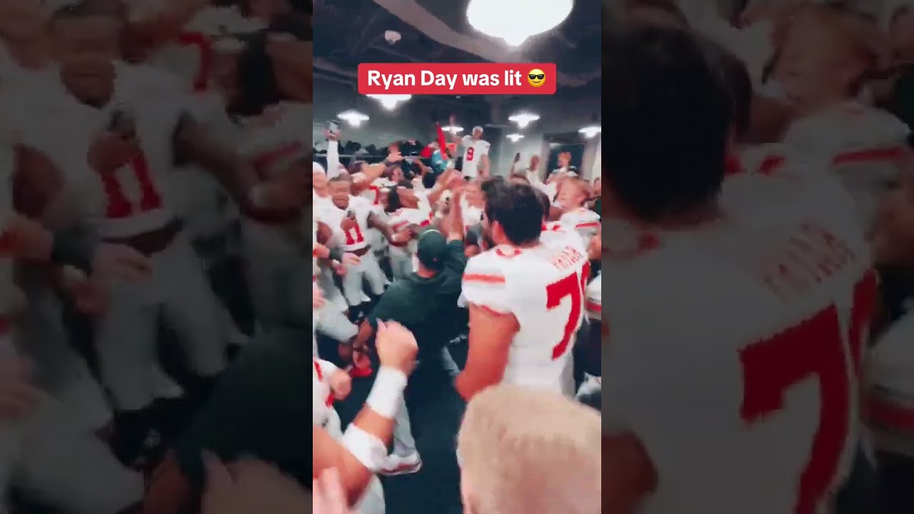 Ryan Day was loving life! (Via ohiostatefbTT) shorts