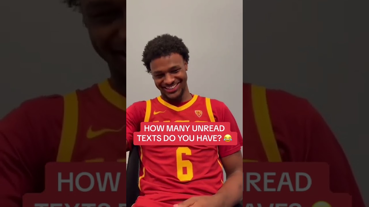 Bronny says he has 1,089 unread texts 😭 (via USC) shorts
