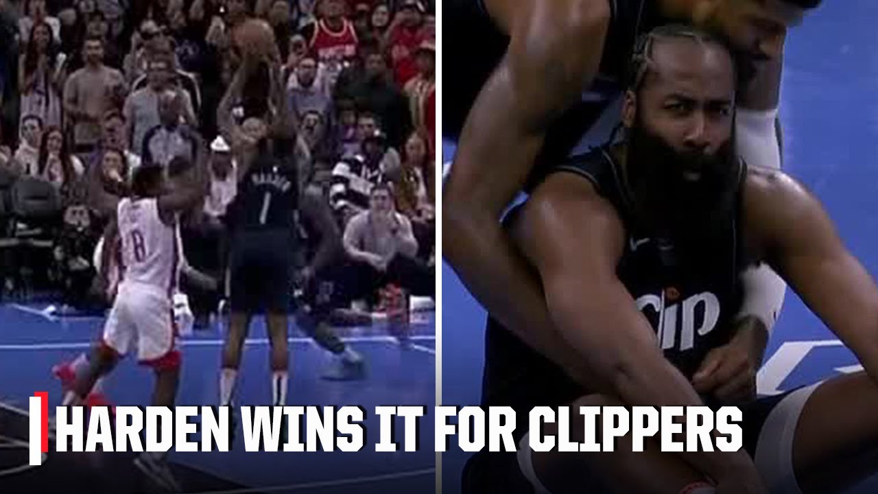 James Harden WINS IT for the Clippers ???? 4-point play with 6 seconds left ???? |