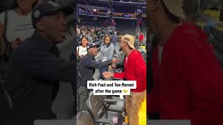 Rich Paul and Tee Morant linked up after Grizzlies-Lakers shorts