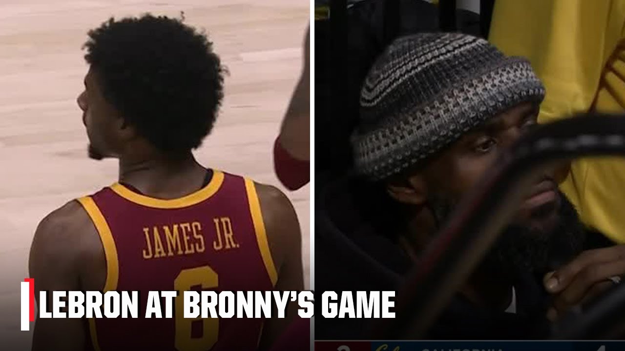 LeBron James supporting Bronny at the USC vs. Cal game ???? | ESPN College