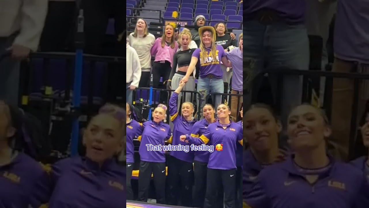 Livvy Dunne and LSU celebrating their win ???? shorts