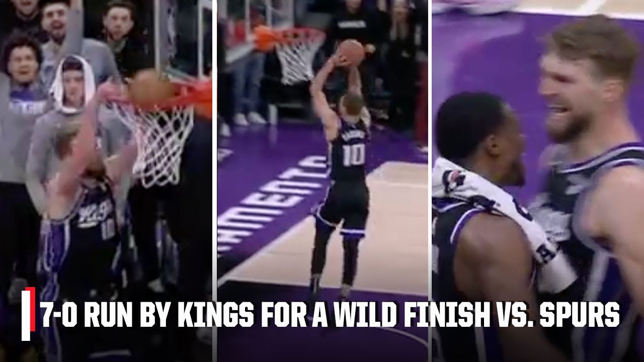 WILD FINISH as Kings go on 7-0 RUN IN THE FINAL MINUTE to take down the Spurs ????