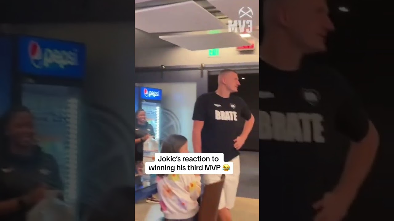 Jokic’s reaction to winning his third NBA MVP ???? (via NuggetsTT)