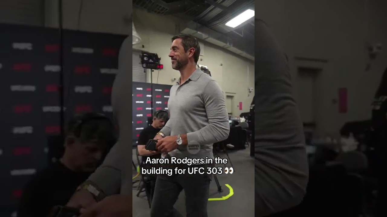 Aaron Rodgers in the building for UFC303 shorts