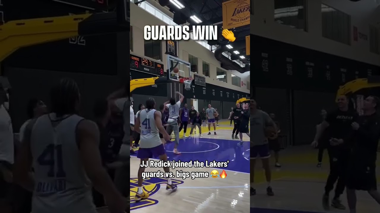 Coach Redick joined practice 🍿 (via lakersTT)