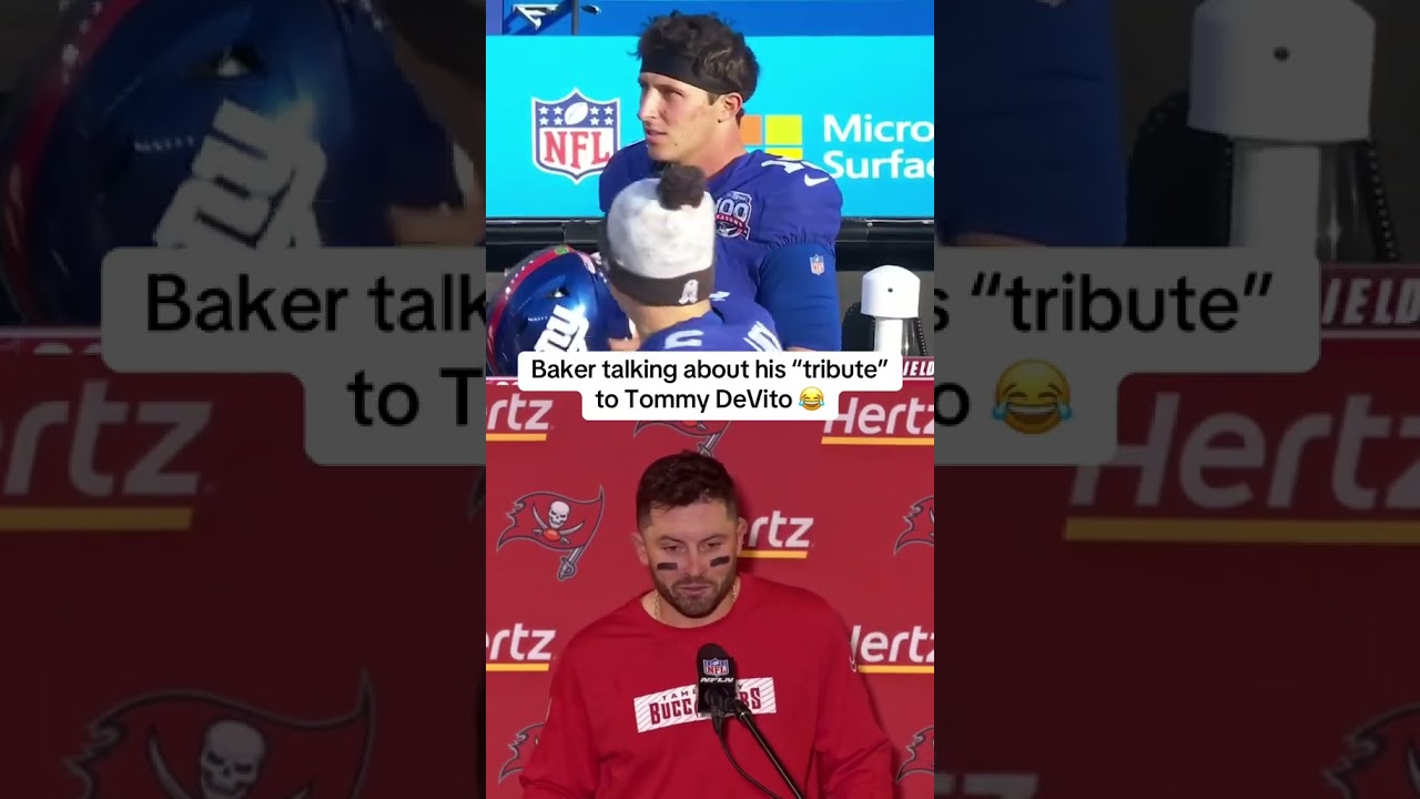 Baker Mayfield on his Tommy DeVito ‘tribute’ 🤣 (📺 CBS) shorts