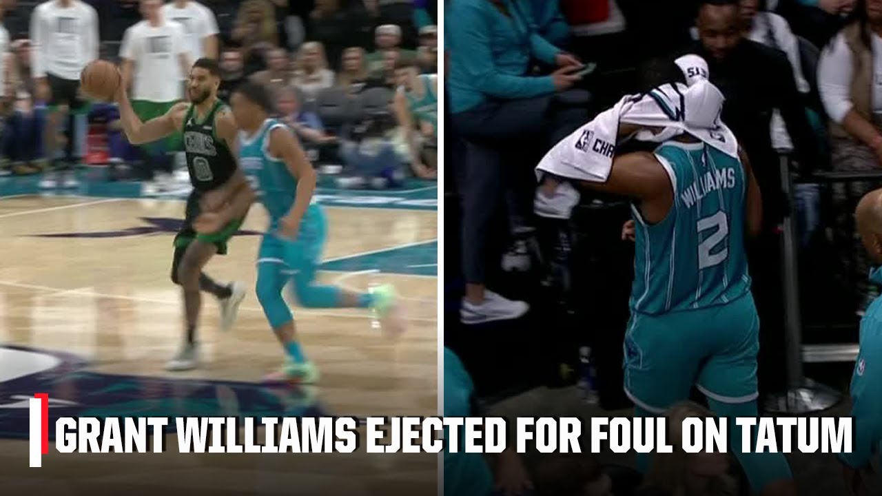Grant Williams gets ejected for hard foul on Jayson Tatum | NBA on ESPN