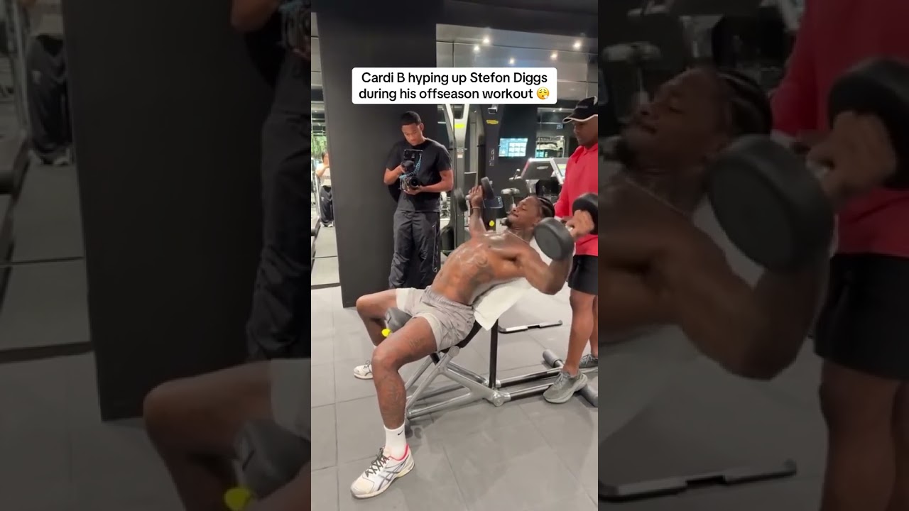 Cardi B supporting Stefon Diggs at his workout is couple goals 🤭 (via