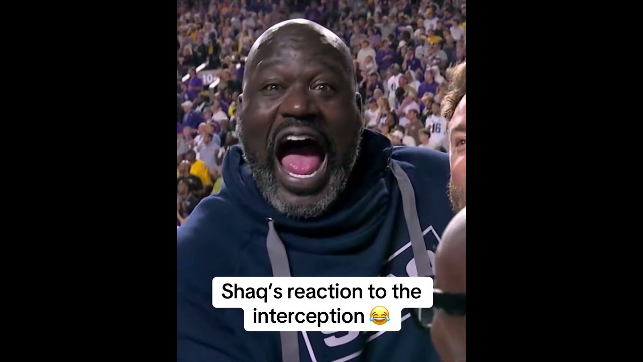 Shaq celebrating LSU’s INT 🔥
