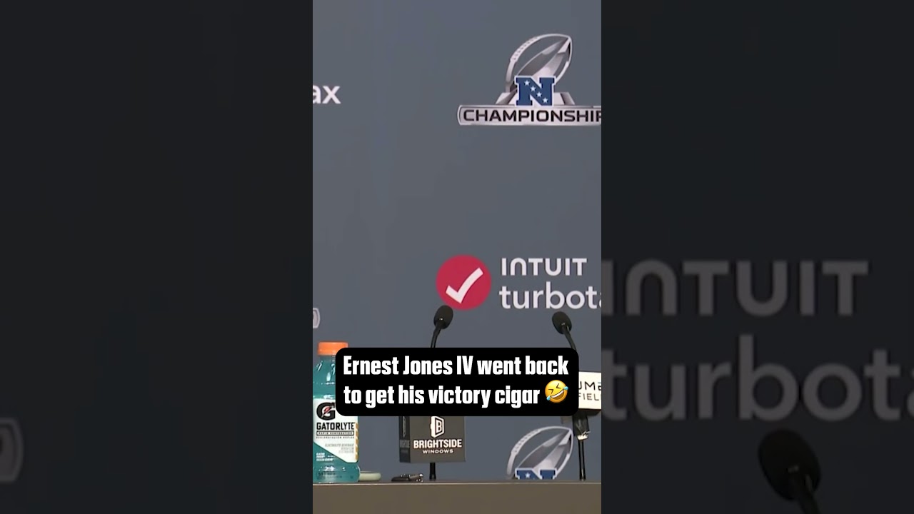 Ernest Jones IV brought the victory cigar to the press conference 😂
