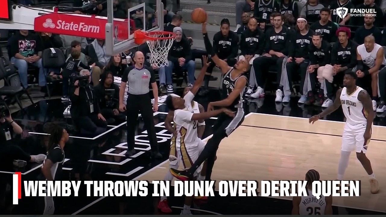 VICTOR WEMBANYAMA WELCOMES DERIK QUEEN TO THE LEAGUE 🤯 | NBA on ESPN