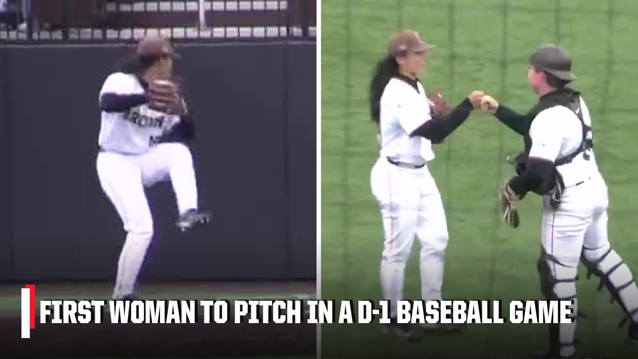 HISTORY MADE 👑 Olivia Pichardo becomes FIRST WOMAN to pitch in a D-I baseball